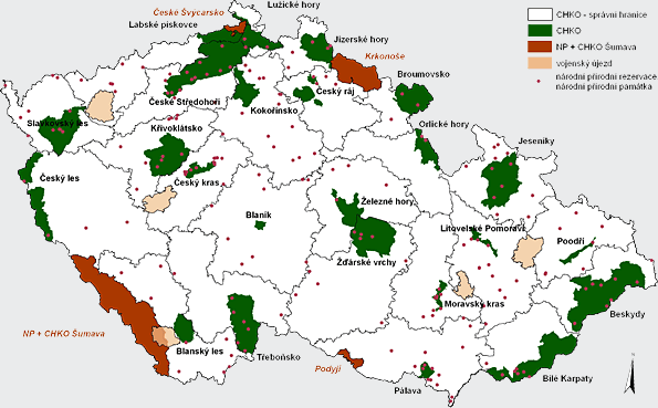 Охраняемые зоны природы Чехии.